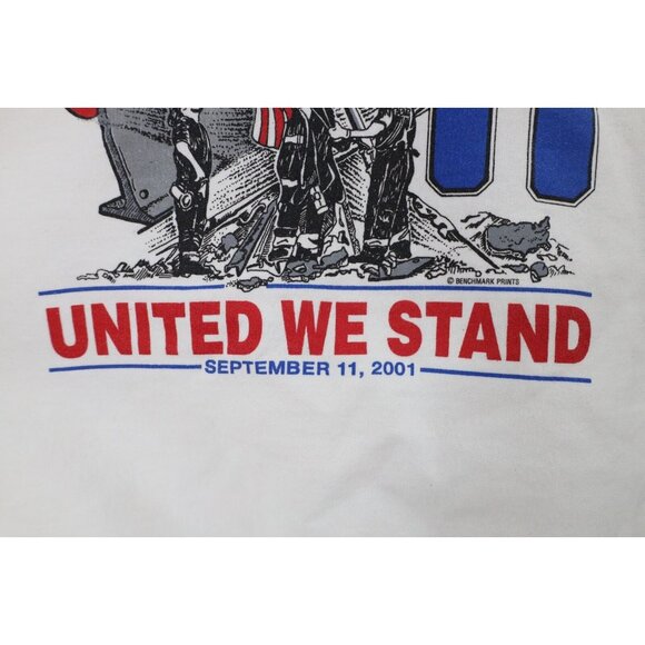 Vintage Y2K Mens Medium United We Stand September 11 Twin Towers Sweatshirt - Picture 8 of 14